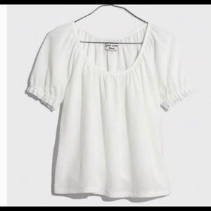 MADEWELL Texture & Thread White Peasant Top
